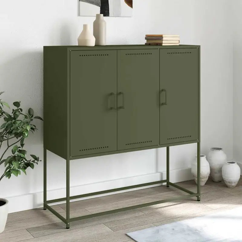 Industriële hoge kast voor woonkamer of slaapkamer - Groen / 1 - Dressoirs & buffetkasten