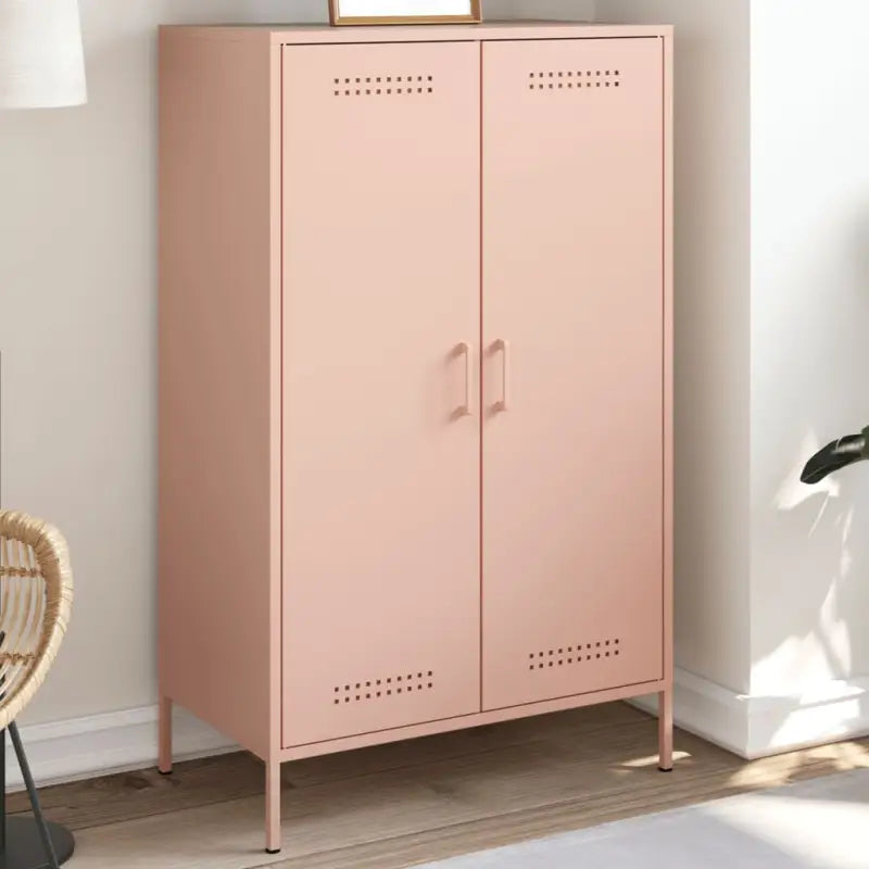 Industriële hoge kast voor woonkamer of slaapkamer van stevig staal - Roze / 1 - Dressoirs & buffetkasten