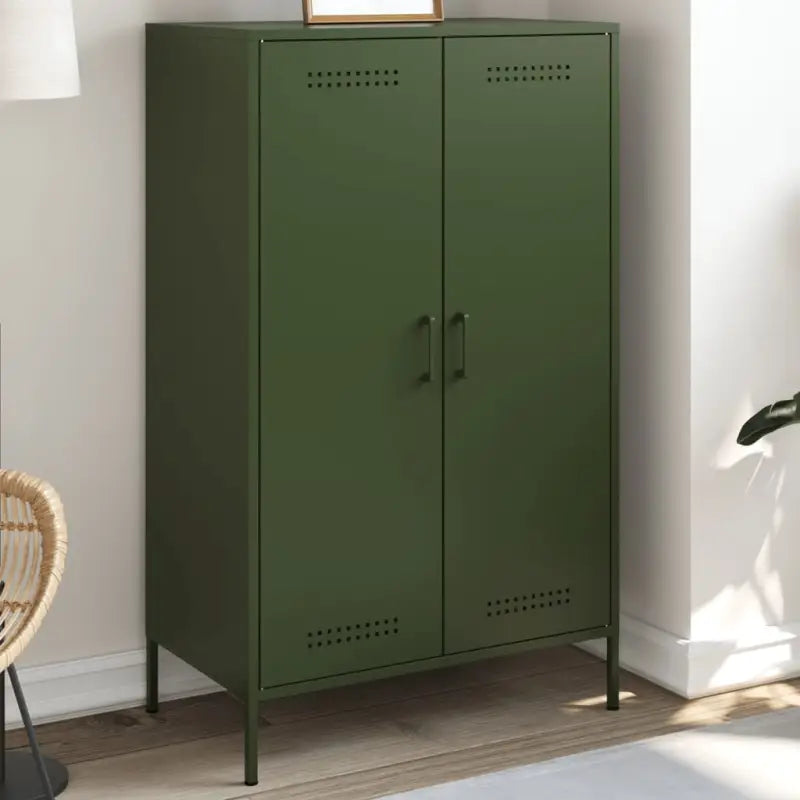 Industriële hoge kast voor woonkamer of slaapkamer van stevig staal - Groen / 1 - Dressoirs & buffetkasten