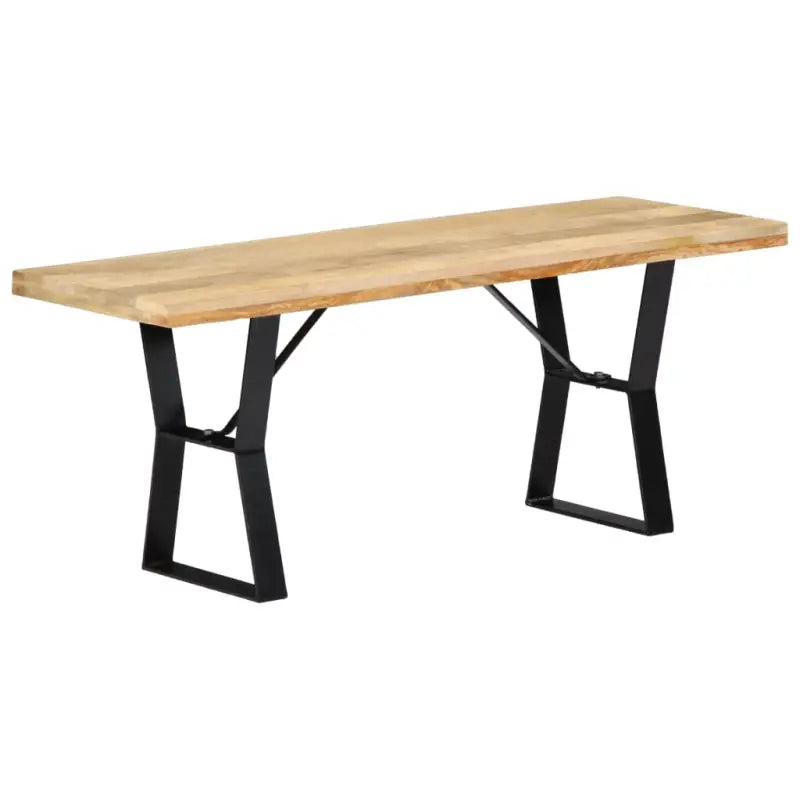 Industriële houten bankje voor keuken en eettafel van massief mangohout - Bruin / 110 cm - Keuken- & eettafelbanken