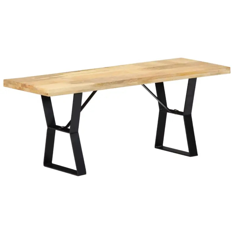 Industriële houten bankje voor keuken en eettafel van massief mangohout - Bruin / 110 cm - Keuken- & eettafelbanken