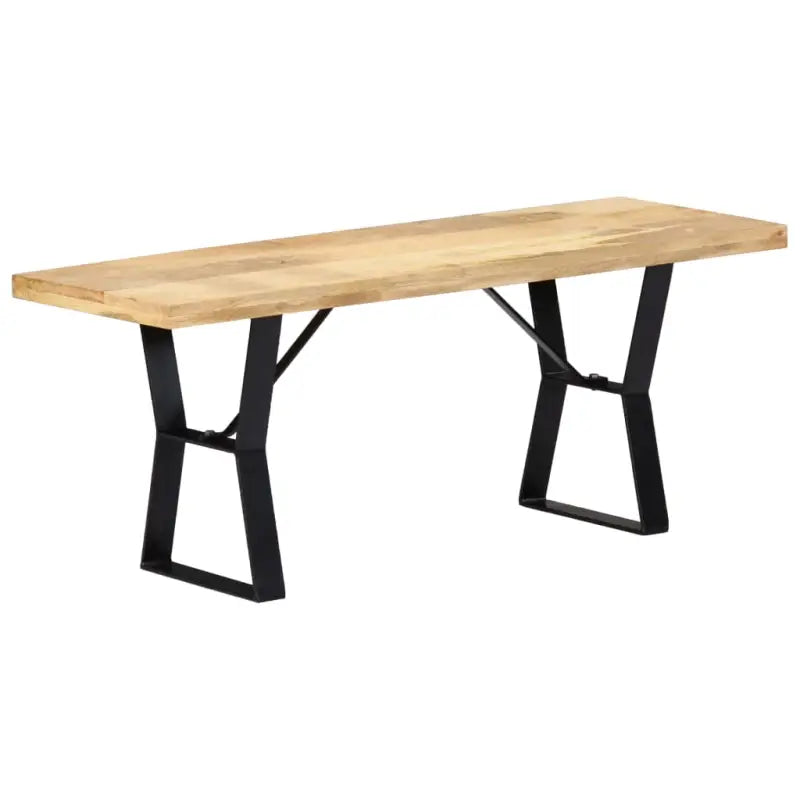 Industriële houten bankje voor keuken en eettafel van massief mangohout - Bruin / 110 cm - Keuken- & eettafelbanken