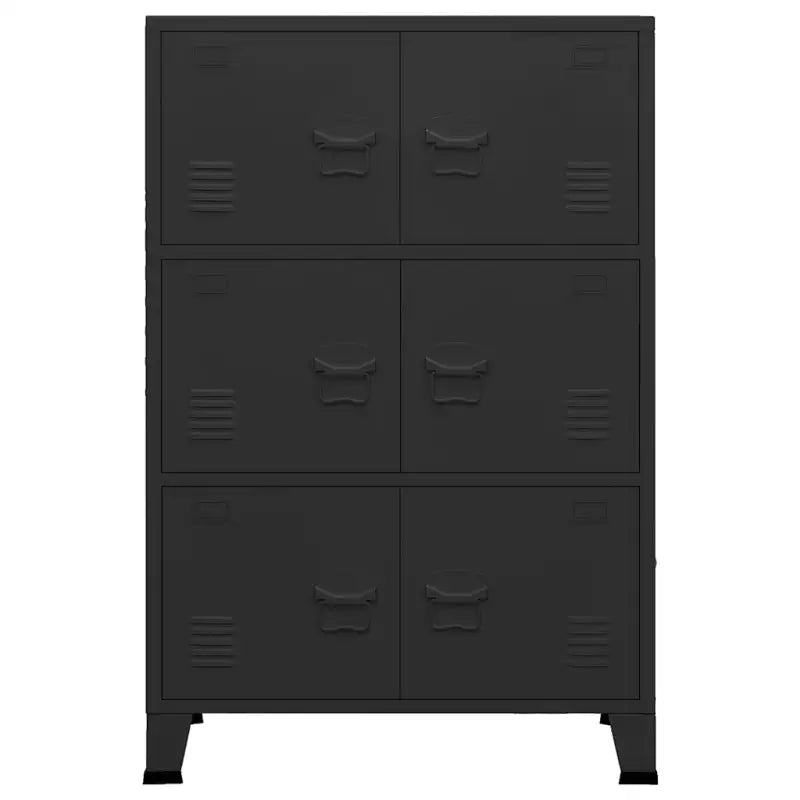 Industriële Metalen Opbergkast met Zes Vakken en Deuren - Opbergkisten