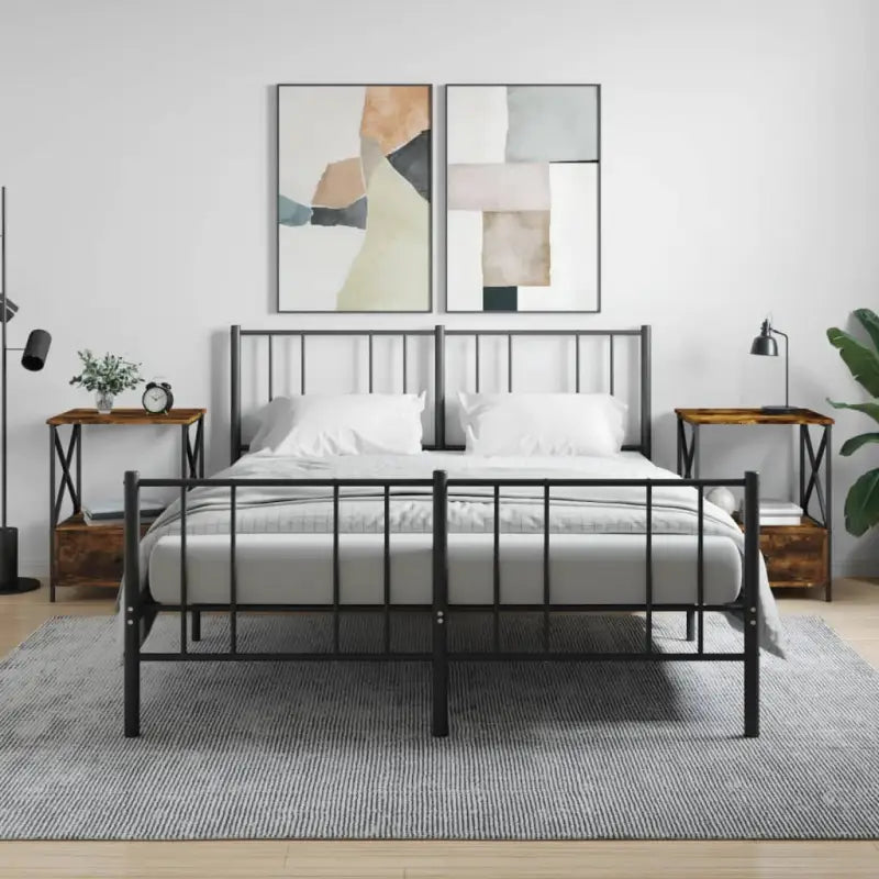 Industriële nachtkastje biedt duurzaamheid met bewerkt hout en verstelbare poten - Gerookt eiken / 2 - Nachtkastjes