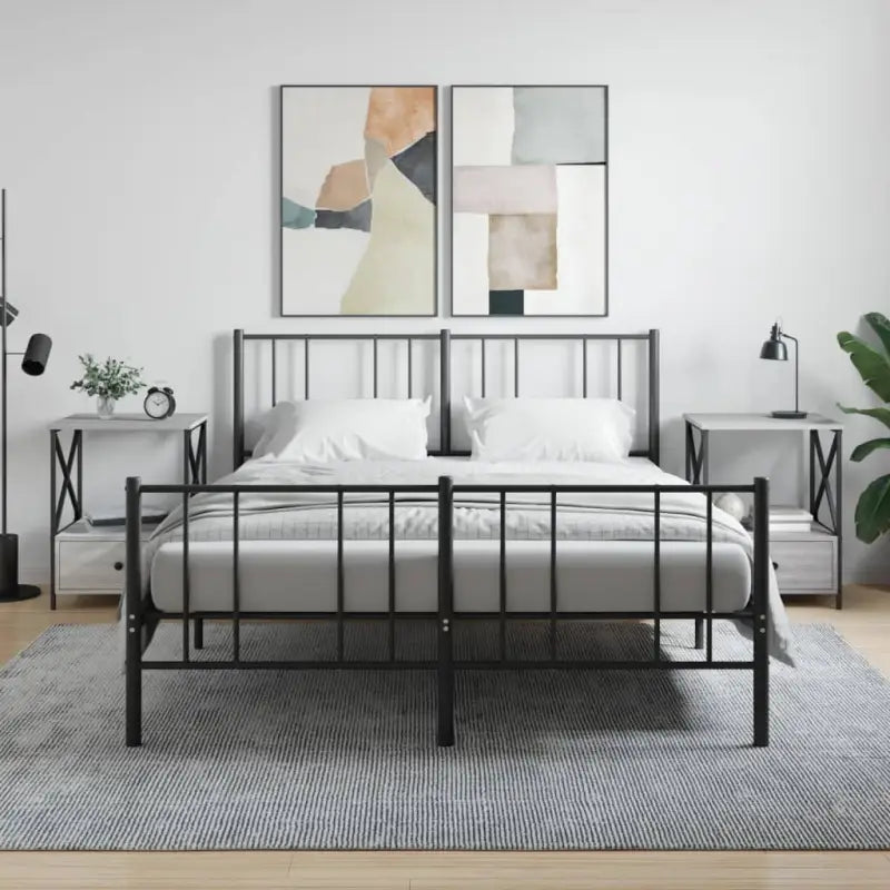 Industriële nachtkastje biedt duurzaamheid met bewerkt hout en verstelbare poten - Grijs sonoma / 2 - Nachtkastjes