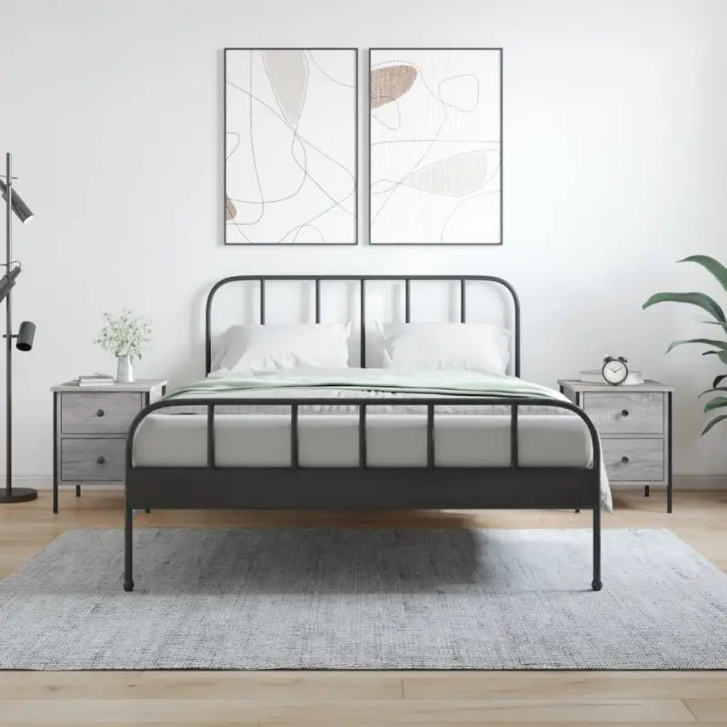 Industriële nachtkastjes met bewerkt hout en verstelbare poten - Grijs sonoma / 2 - Nachtkastjes