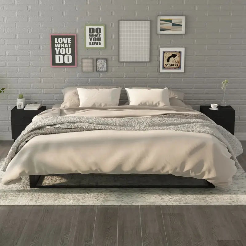 Industriële nachtkastjes van hoogwaardig bewerkt hout - Zwart / 2 - Nachtkastjes