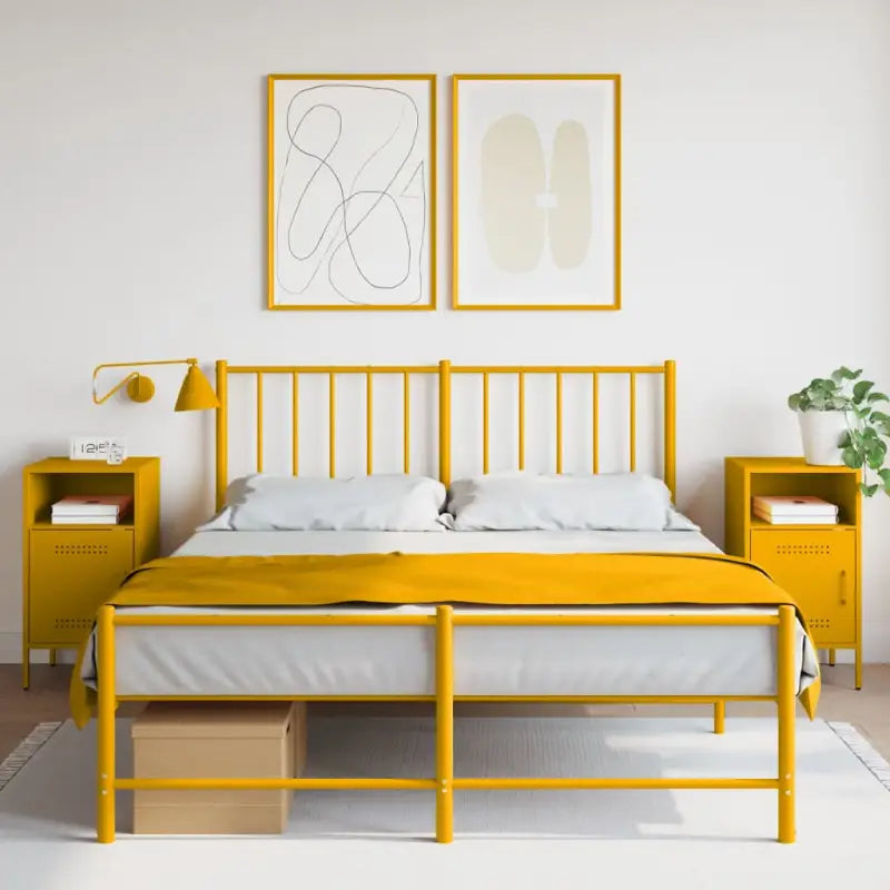 Industriële nachtkastjes van koudgewalst staal met verstelbare schroefpoten - Nachtkastjes