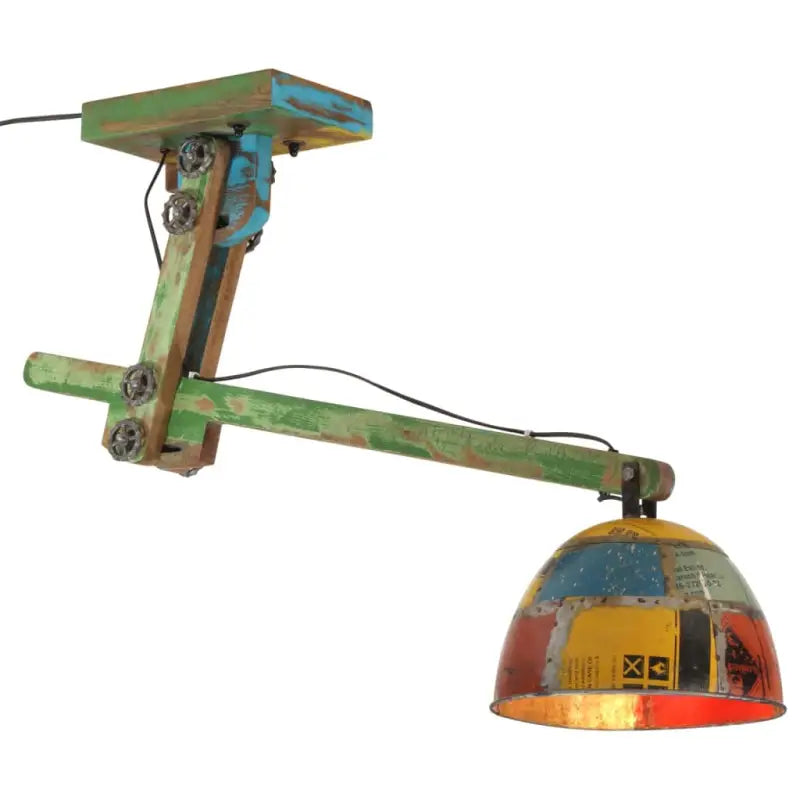 Industriële plafondlamp met massief mangohout en E27 fitting - Multikleur / 1 - Lampen