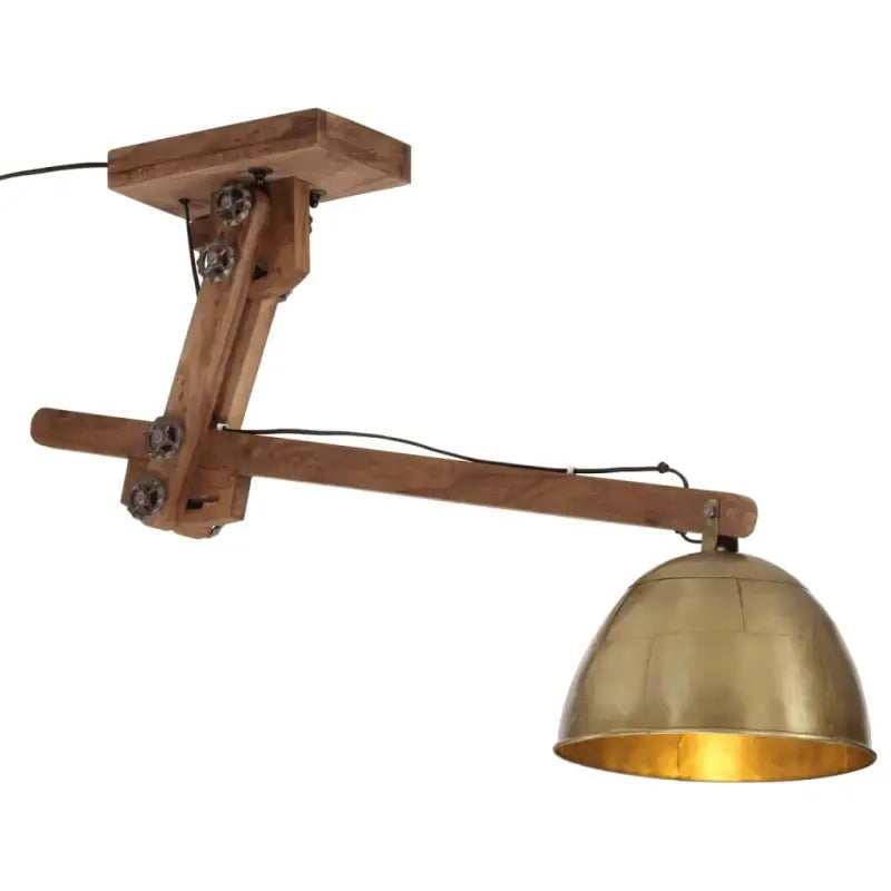 Industriële plafondlamp met massief mangohout en E27 fitting - Lampen