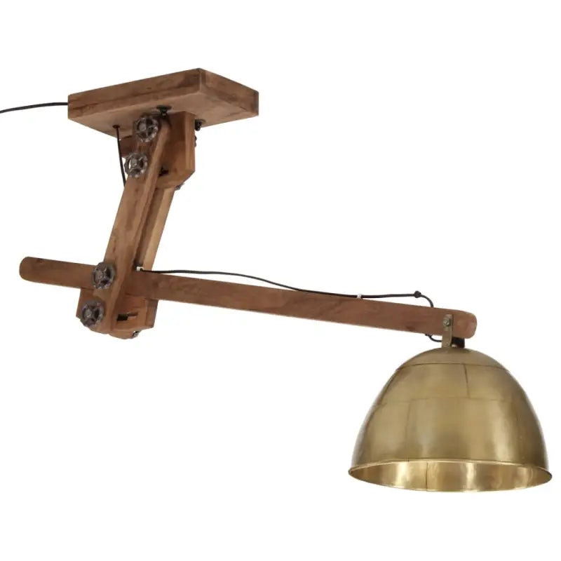 Industriële plafondlamp met massief mangohout en E27 fitting - Lampen