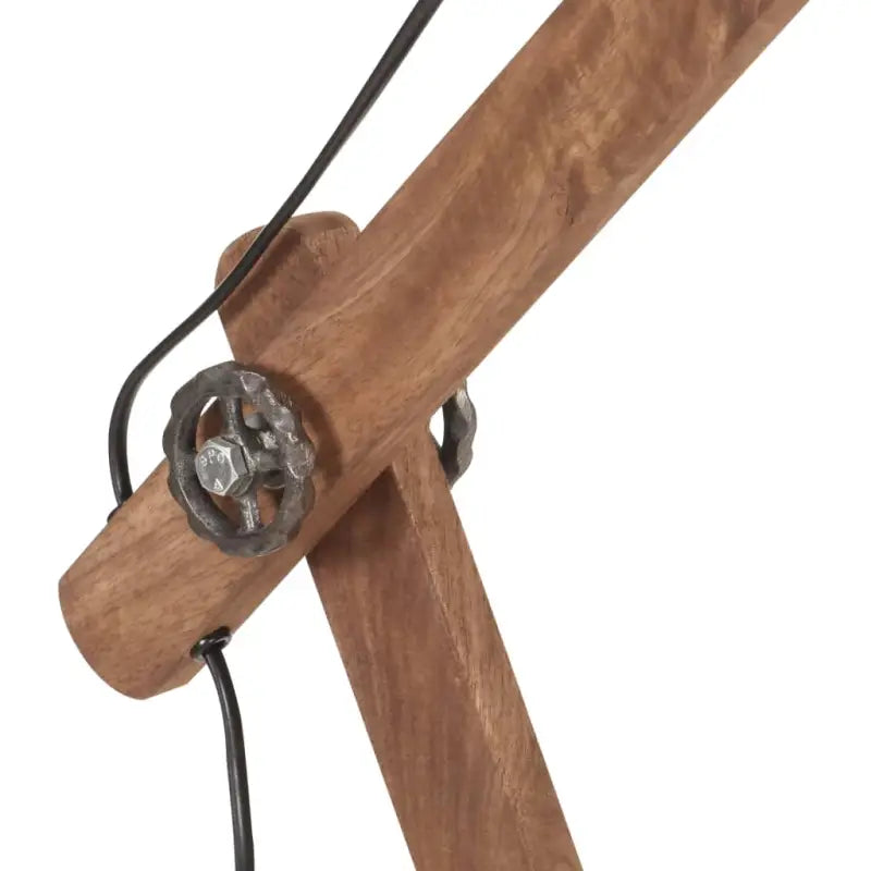 Industriële tafellamp met mangohouten arm en zwarte afwerking - Lampen