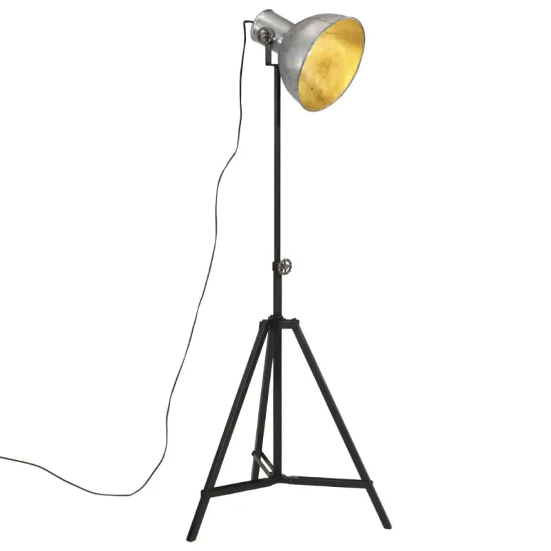 Industriële vloerlamp met verweerd blauw E27 fitting - Zilver / 1 - Lampen