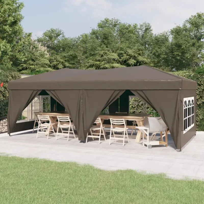 Inklapbare partytent met 210D Oxford stof voor buitenevenementen - Taupe / 3 x 6 m / 1 - Partytenten & prieëlen