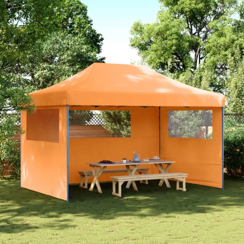 Inklapbare partytent met gepoedercoat staal voor buitenactiviteiten - Oranje / 1 / met 3 zijwanden - Partytenten &