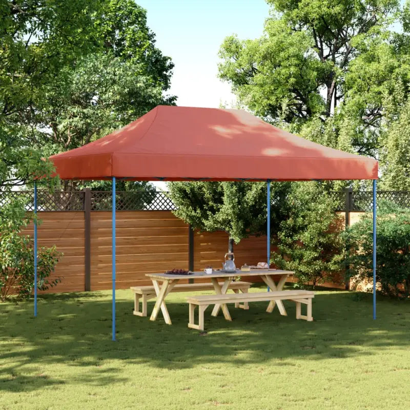 Inklapbare partytent met gepoedercoat staal voor buitenactiviteiten - Terracotta / 1 / Zonder zijwand - Partytenten &