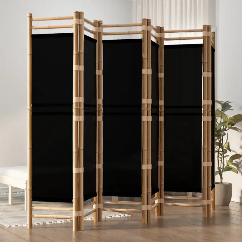 Kamer scheidingsscherm van bamboe voor privacy en rust - Zwart / 240 x 180 cm - Kamerschermen