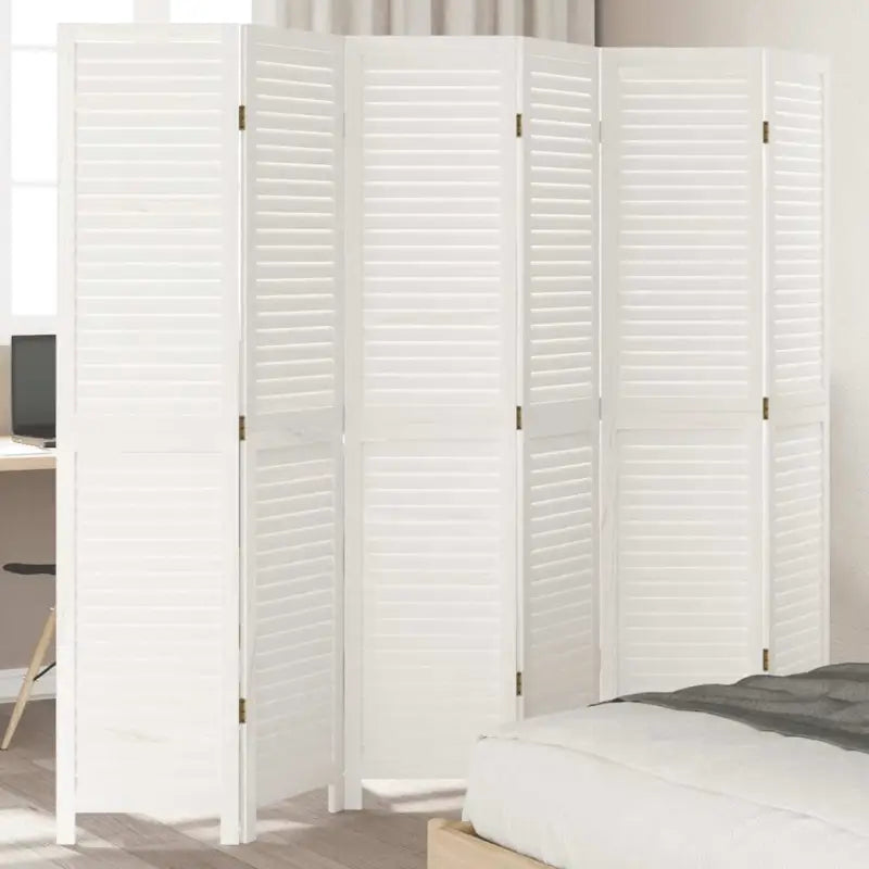 Kamerscherm van massief paulowniahout voor gebruik binnenshuis - 40 x 180 cm / 6 - Kamerschermen