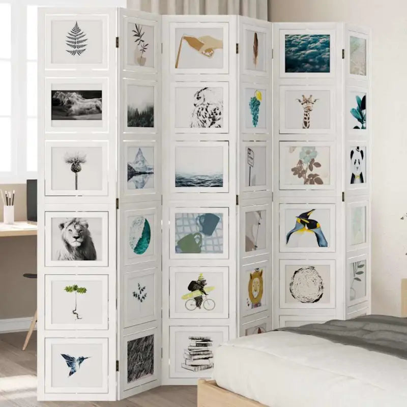 Kamerscherm van massief paulowniahout voor gebruik binnenshuis - 40 x 200 cm / 6 - Kamerschermen