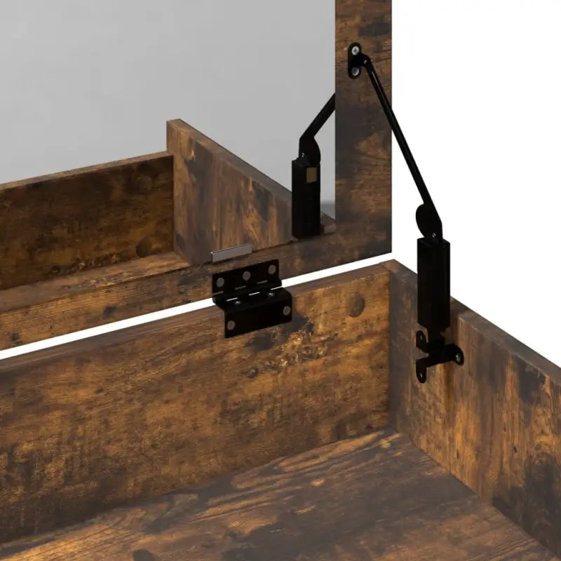 Kaptafel van bewerkt hout met binnen handbereik opbergmogelijkheden - Slaapkamerkaptafels