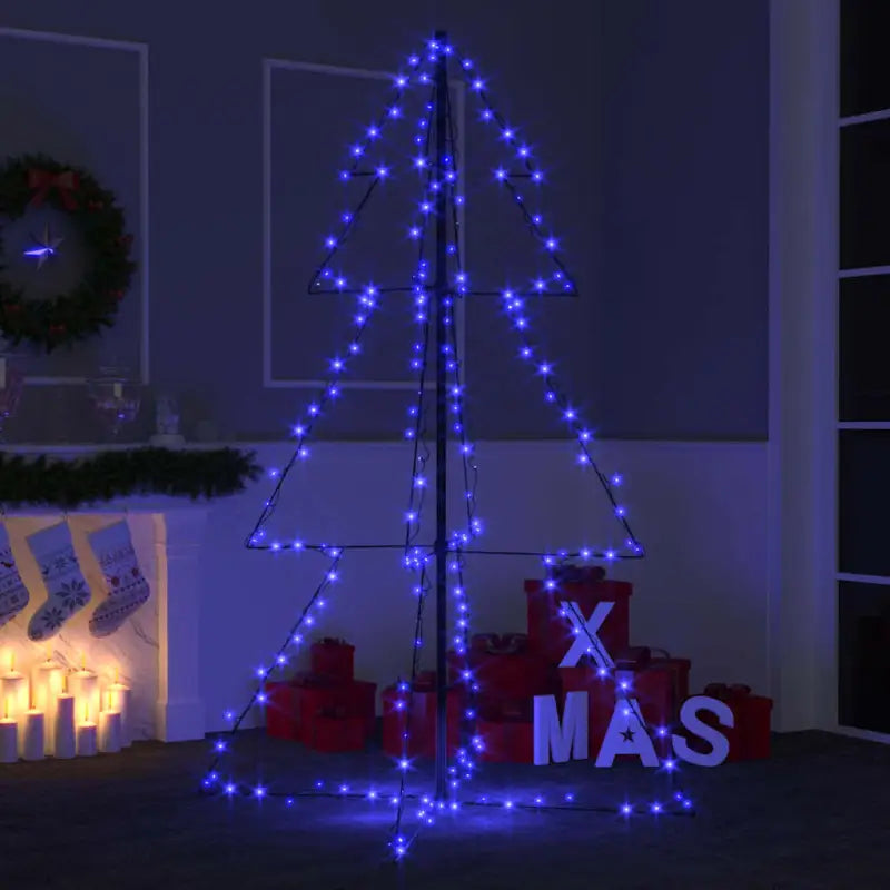 Kerstkegelboom met krachtige LED’s voor sfeervolle versiering - Blauw / 150 x 98 cm / 1 - Kerstbomen