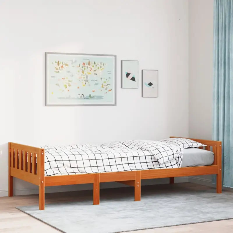 Kinderbed met massief grenenhout voor een duurzame nachtrust - Wasbruin / 90 x 190 cm - Bedden & bedframes