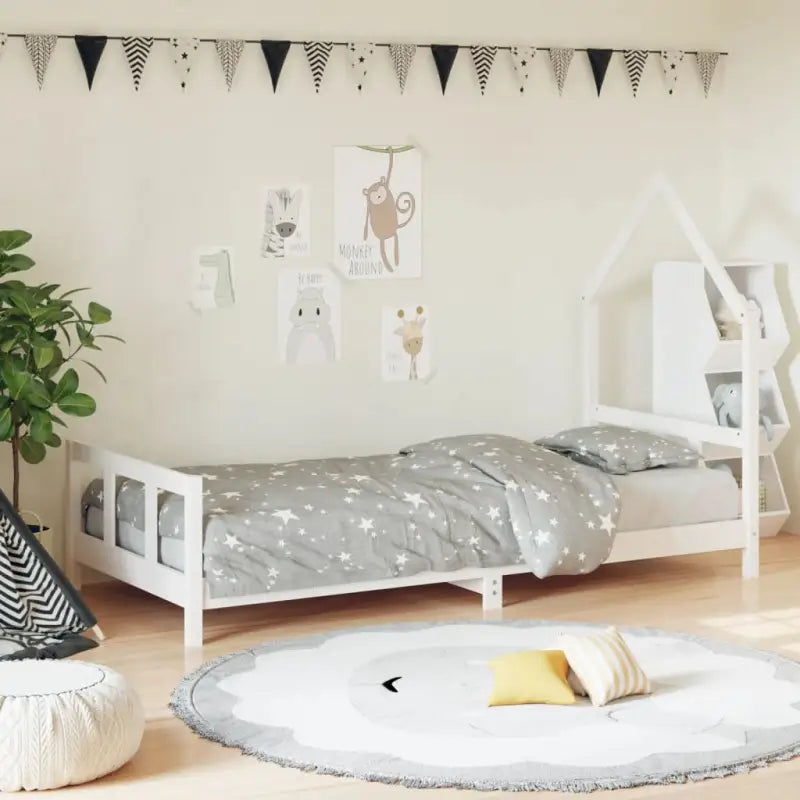 Kinderbed van massief grenenhout voor een gezellige en duurzame slaapkamer - Wit / 90 x 190 cm - Peuter- & kinderbedden