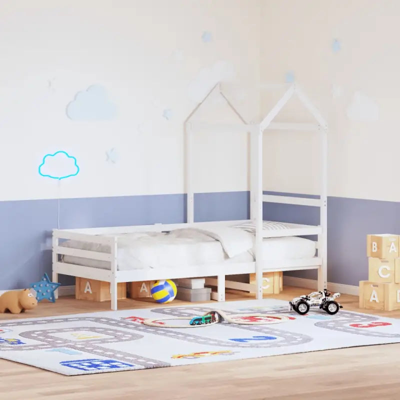 Kinderbedhuisje met open zijdeur in massief grenenhout - Accessoires voor bedden