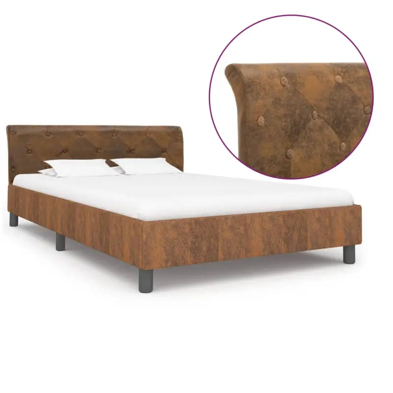 Klassiek bedframe met gepoedercoat stalen poten voor elegante slaapkamers - Bruin / 140 x 200 cm - Bedden & bedframes