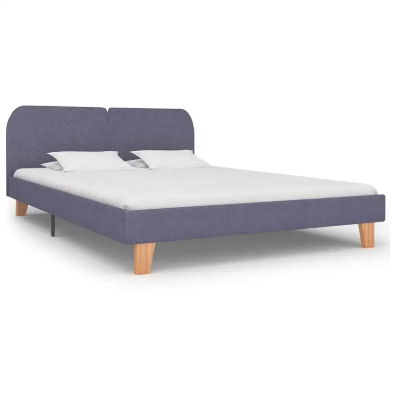 Klassiek bedframe met houten poten en elegante charme - Lichtgrijs / 150 x 200 cm - Bedden & bedframes
