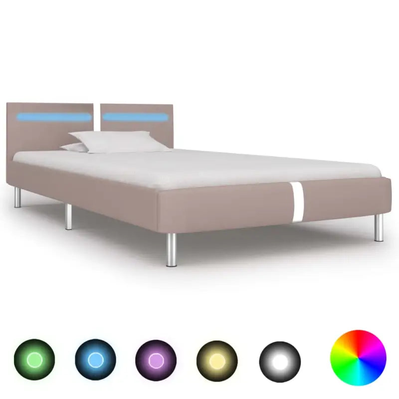 Klassiek bedframe met kleurveranderende LED-verlichting - Cappuccino / 90 x 200 cm - Bedden & bedframes