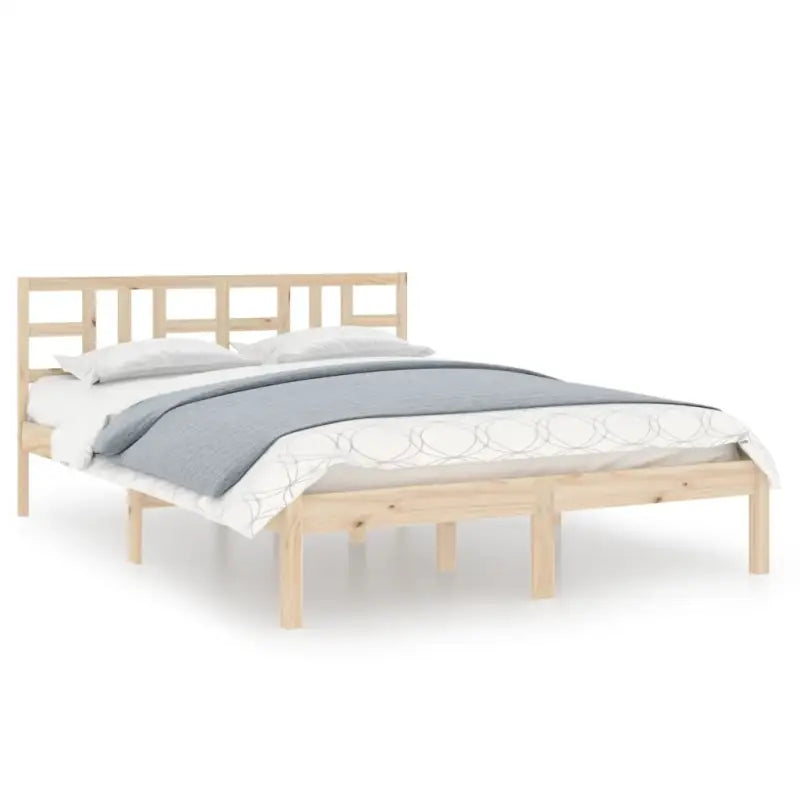 Klassiek bedframe met massief grenenhout en multiplex lattenbodem - Bedden & bedframes