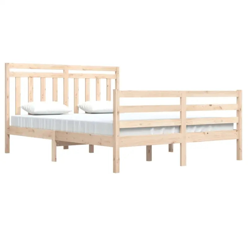 Klassiek bedframe met massief grenenhout en multiplex lattenbodem - Bedden & bedframes