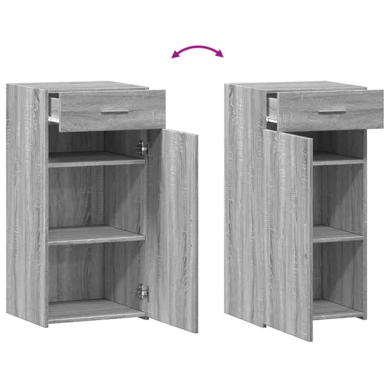 Klassiek dressoir in grijs Sonoma van bewerkt hout - Dressoirs & buffetkasten