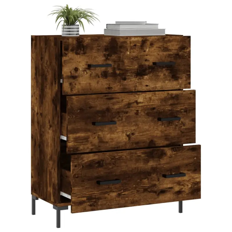 Klassiek dressoir met bewerkt hout en metalen pootjes - Dressoirs & buffetkasten