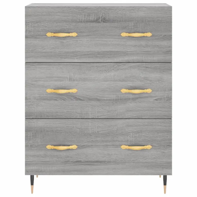 Klassiek dressoir met metalen pootjes in grijs Sonoma van bewerkt hout - Dressoirs & buffetkasten