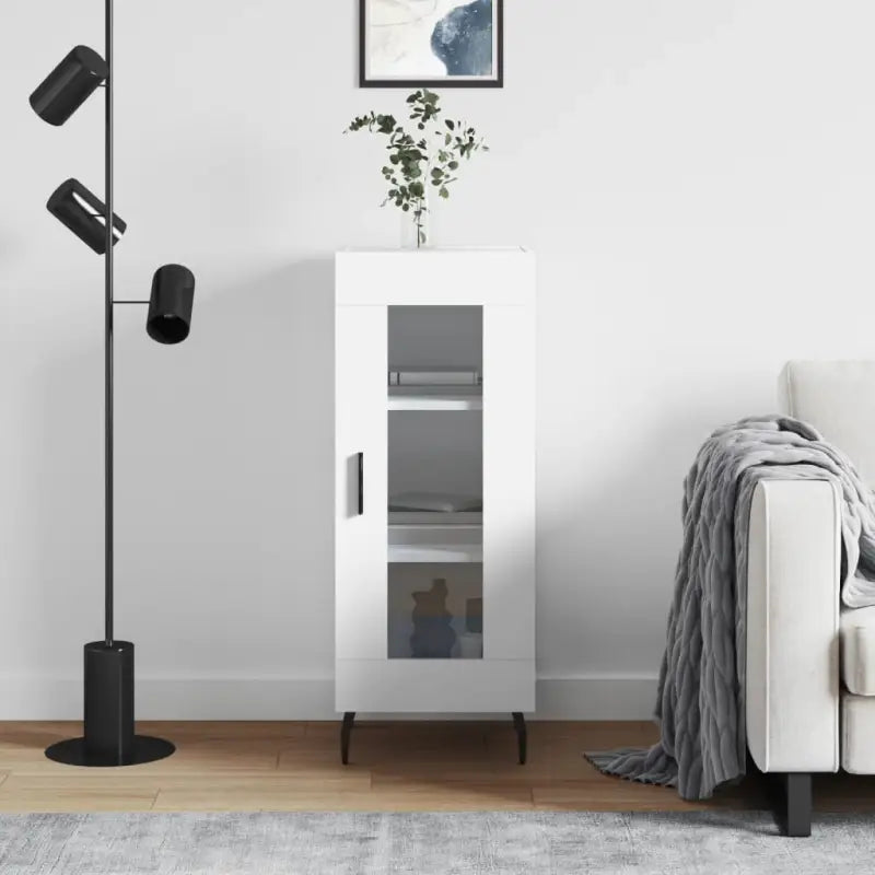 Klassiek dressoir van bewerkt hout met hoogglans wit afwerking - Wit / 1 - Dressoirs & buffetkasten