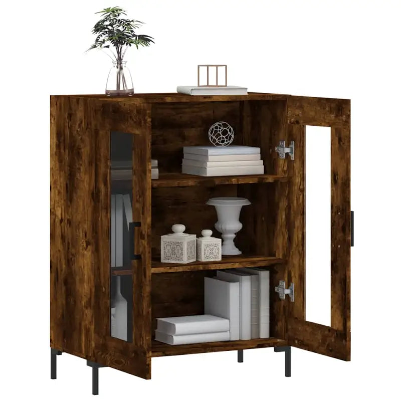 Klassiek dressoir van bewerkt hout met ijzeren poten - Dressoirs & buffetkasten