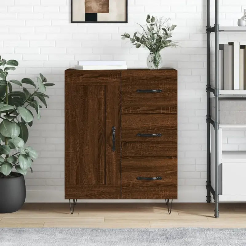 Klassiek dressoir van bewerkt hout met tijdloze uitstraling - Bruineiken / 1 - Dressoirs & buffetkasten