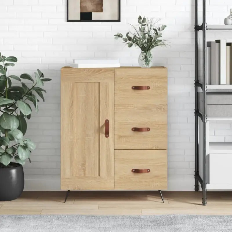 Klassiek dressoir van bewerkt hout met tijdloze uitstraling - Sonoma eiken / 1 - Dressoirs & buffetkasten