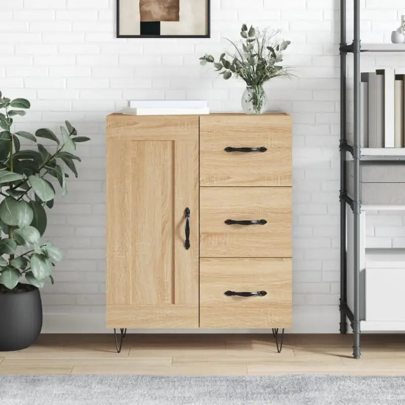 Klassiek dressoir van bewerkt hout met tijdloze uitstraling - Sonoma eiken / 1 - Dressoirs & buffetkasten