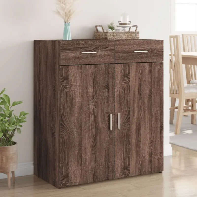 Klassiek dressoir van bewerkt hout voor praktische opbergruimte - bruin eikenkleur / 1 - Dressoirs & buffetkasten