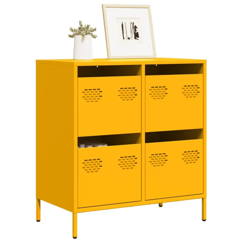 Klassiek dressoir van koudgewalst staal voor huis en kantoor - Mosterdgeel / 1 / 68 cm - Dressoirs & buffetkasten