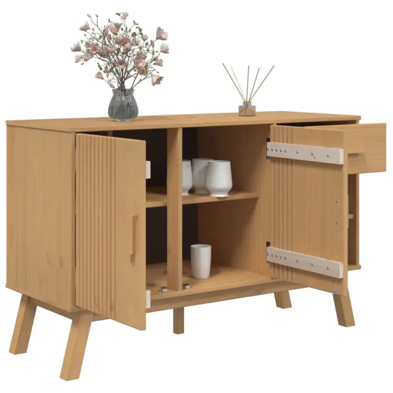 Klassiek dressoir van massief grenenhout met houten poten - Dressoirs & buffetkasten