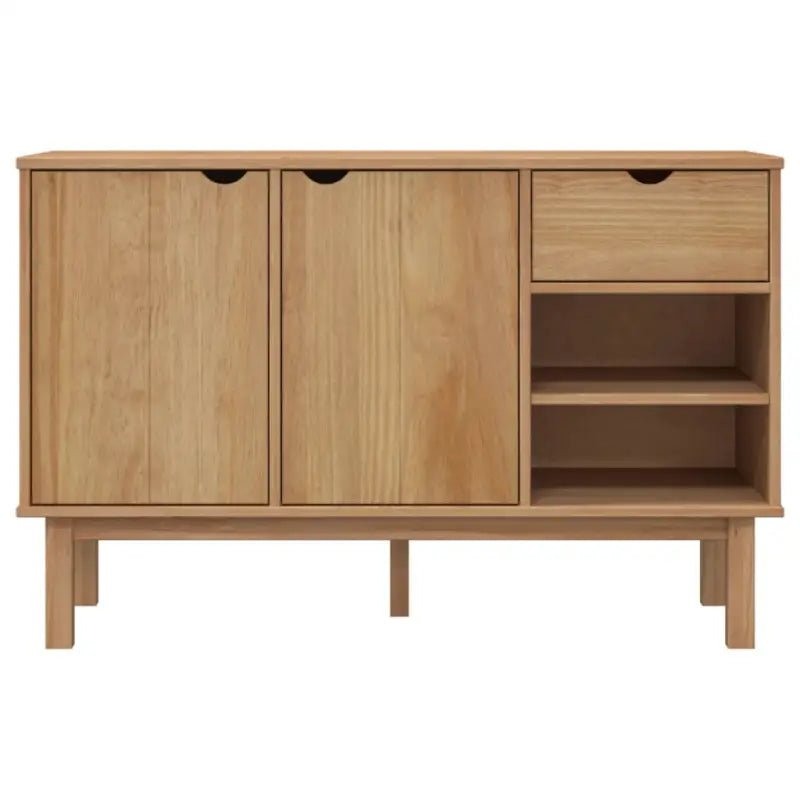 Klassiek dressoir van massief grenenhout met Scandinavisch design - Bruin / 1 - Dressoirs & buffetkasten