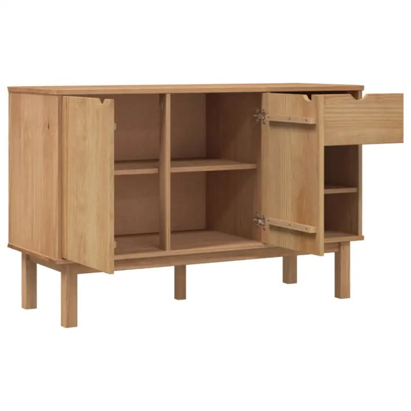 Klassiek dressoir van massief grenenhout met Scandinavisch design - Bruin / 1 - Dressoirs & buffetkasten