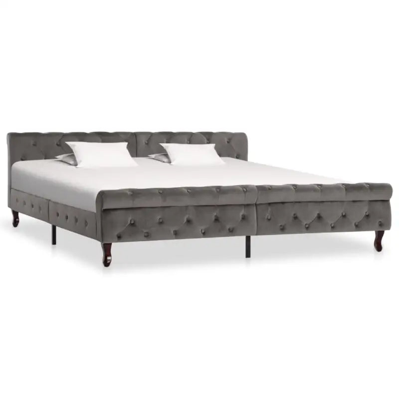 Klassiek gestoffeerd bedframe met elegante uitstraling - Grijs / 200 x 200 cm - Bedden & bedframes