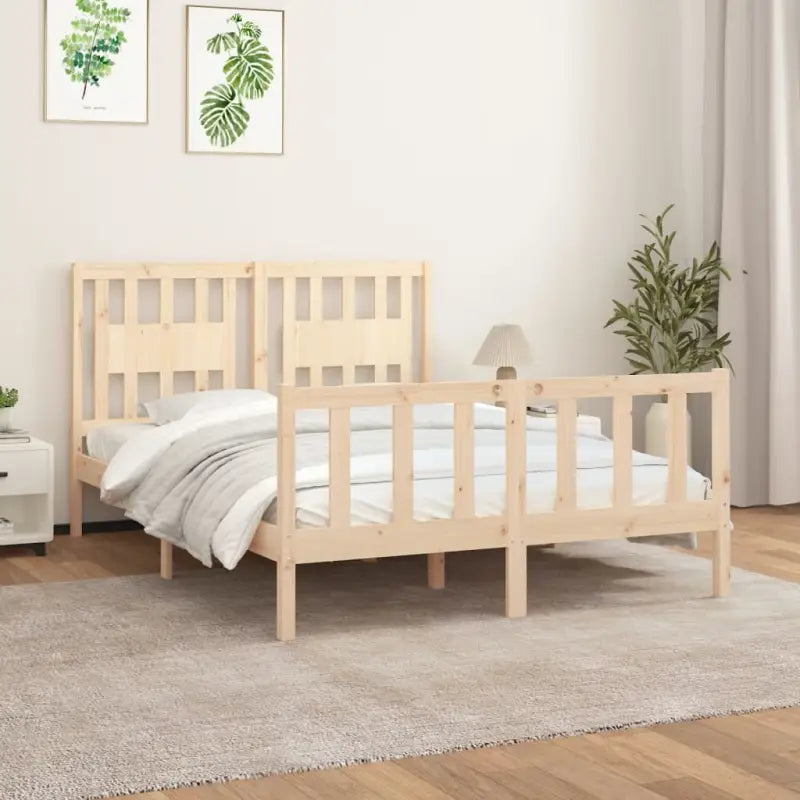 Klassiek houten bedframe van massief grenenhout voor rust en comfort - Naturel / 120 x 200 cm - Bedden & bedframes