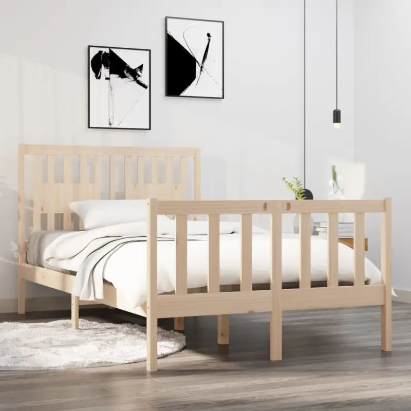 Klassiek houten bedframe van massief grenenhout voor rust en comfort - Naturel / 120 x 190 cm - Bedden & bedframes