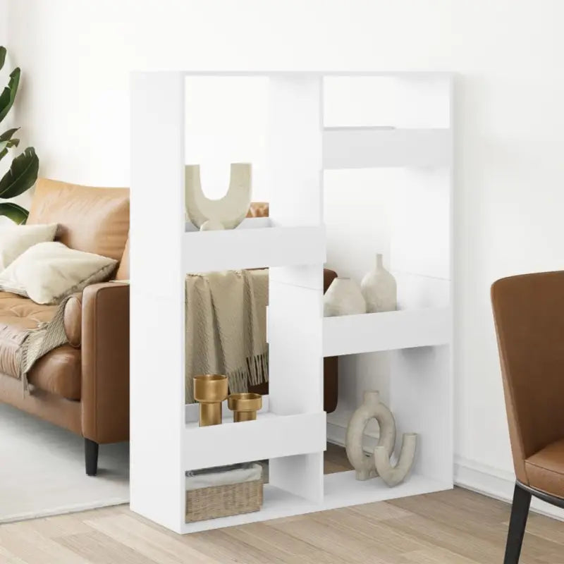 Klassiek kamerscherm van bewerkt hout voor modern interieur - Wit / 1 / 135 cm - Boekenkasten